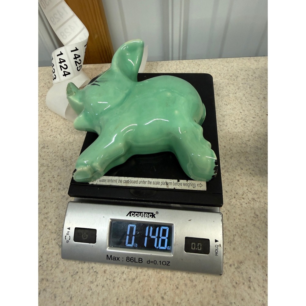 Morton PotteryGreen Pig Wall Pocket Planter Mid Century Decor - Picture 10 of 10